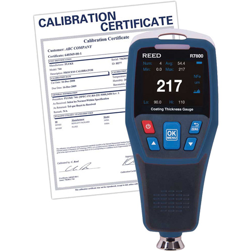 Jauge d'&eacute;paisseur de rev&ecirc;tement avec certification de calibration Waymarc Industries Inc