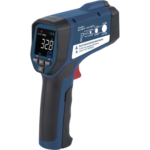 Infrared Thermometer with Calibration Certificate, -26°- 2282° F ( -32° - 1250° C ), 50:1, Adjustable Emmissivity Waymarc Industries Inc