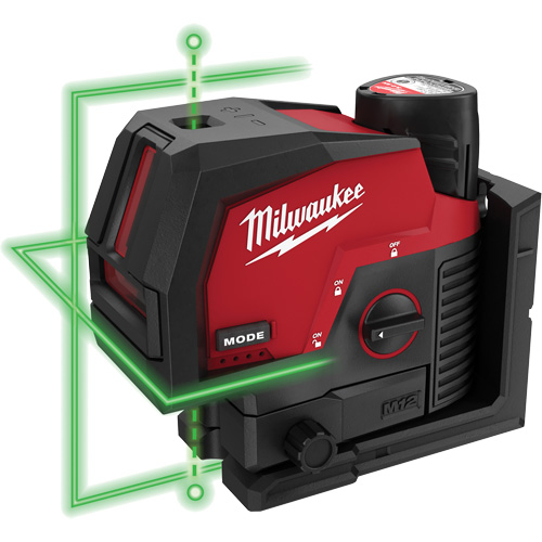 M12 Green Cross Line and Plumb Points Cordless Laser Kit Waymarc Industries Inc