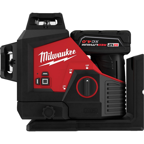 M12 360-Degree 3-Plane Cordless Laser Kit, 125' (38.1 m), 530 Nm Waymarc Industries Inc