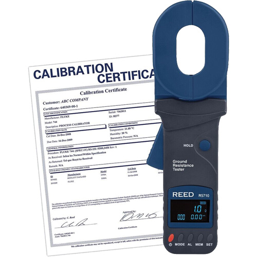 Testeur de r&eacute;sistance de terre &agrave; pince avec certificat de calibration Waymarc Industries Inc