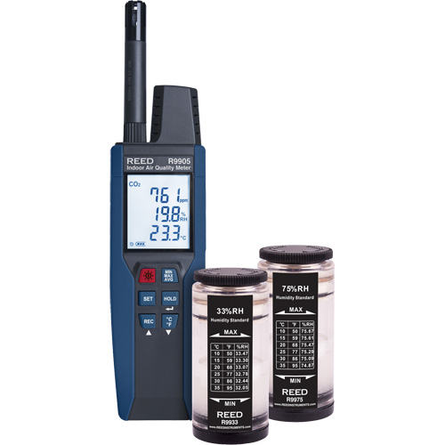 Data Logging Indoor Air Quality Meter with Humidity Calibration Standards Waymarc Industries Inc