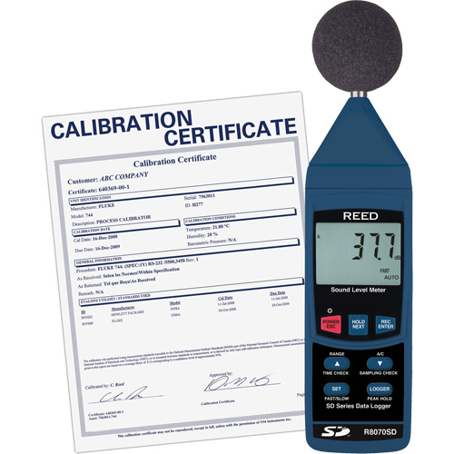 Data Logging Sound Level Meter with Calibration Certificate Waymarc Industries Inc