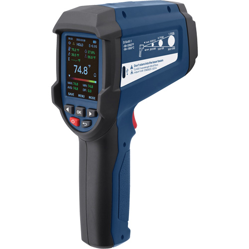 Thermom&egrave;tre infrarouge professionnel avec thermocouple de type K int&eacute;gr&eacute;, -58 - 3362°F (-50 - 1850°C), 55:1, &eacute;missivit&eacute; Ajustable Waymarc Industries Inc