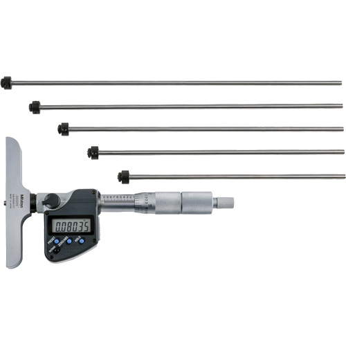Microm&egrave;tre de profondeur num&eacute;rique avec tiges interchangeables, 0" - 12" (0 mm - 304.8 mm) gamme de mesure, R&eacute;solution de 0,00005" (0,001 mm) Waymarc Industries Inc