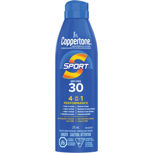 &eacute;cran solaire r&eacute;sistant &agrave; l'eau Sport, FPS 30, A&eacute;rosol Waymarc Industries Inc