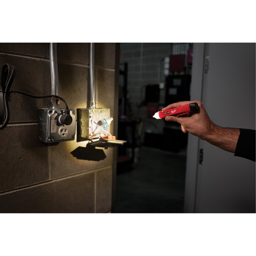 D&eacute;tecteur de tension avec DEL et testeur de prise DDFT, 50 V - 1000 V, Alerte Affichage & son Waymarc Industries Inc