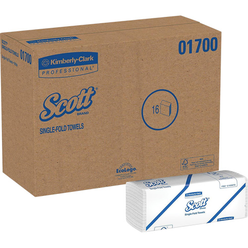 Scott&reg; Single Fold Towels, 1 Ply, 10-1/2" L x 9-3/10" W, 250 /Pack Waymarc Industries Inc