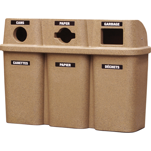 Recycling Containers Bullseye, Curbside, Plastic, 3 x 22 US Gal. Waymarc Industries Inc