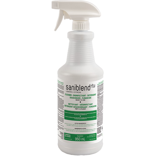 D&eacute;sinfectant et assainissant SaniBlend pr&ecirc;t &agrave; l'emploi, 950 ml, Bouteille &agrave; g&acirc;chette Waymarc Industries Inc