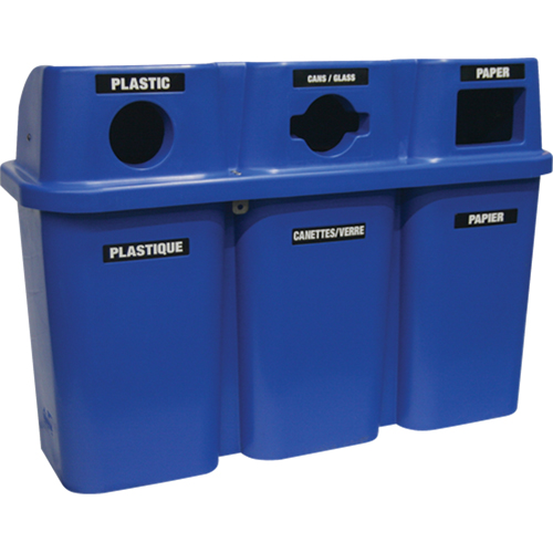 Contenants de recyclage Bullseye, Bord de rue, Plastique, 3 x 22 gal. US Waymarc Industries Inc