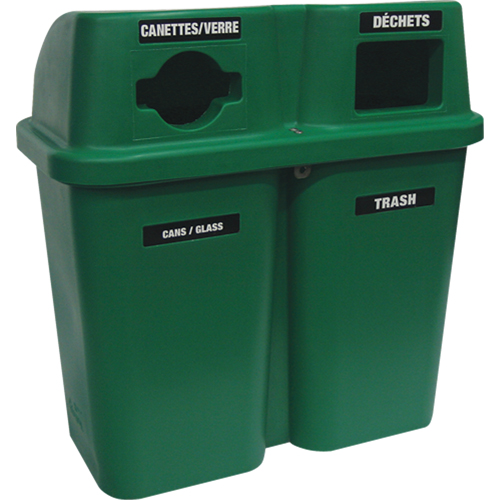 Contenants de recyclage Bullseye, Bord de rue, Plastique, 2 x 22 gal. US Waymarc Industries Inc