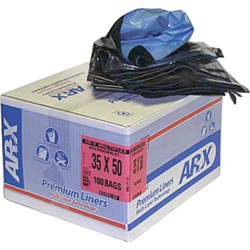 Premium Liners, 3X Strong, 42" W x 48" L, Black, 151.41 L (40 Gal.) Capacity Waymarc Industries Inc