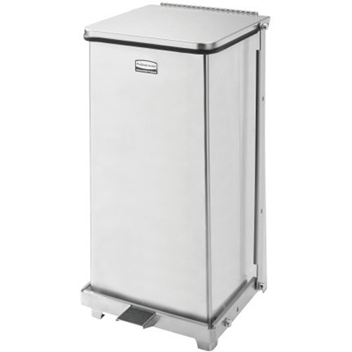 Corbeille &agrave; p&eacute;dale carr&eacute;e avec doublure Defenders, Acier inoxydable, Capacit&eacute; 6,5 gal. US Waymarc Industries Inc