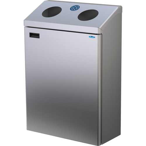 Wall Mounted Recycling Station, Bulk, Stainless Steel, 29 gal. Waymarc Industries Inc