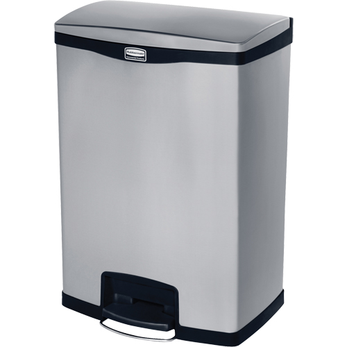 Slim Jim&reg; Waste Container, Stainless Steel, 24 US gal. Capacity Waymarc Industries Inc