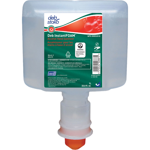 InstantFoam&reg; Sanitizer, 1000 ml, Cartridge Refill, 72% Alcohol Waymarc Industries Inc