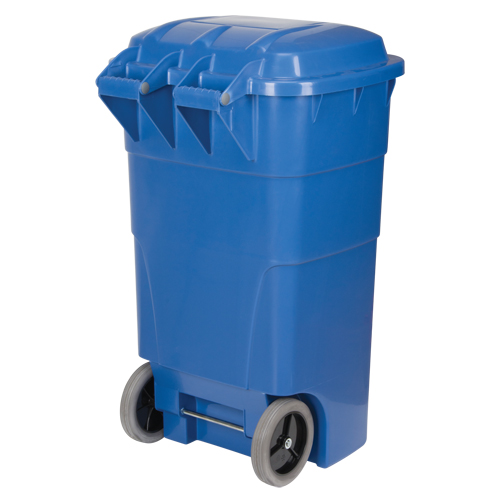 Bac de recyclage roulant, Bord de rue, Poly&eacute;thyl&egrave;ne, 65 gal. US Waymarc Industries Inc