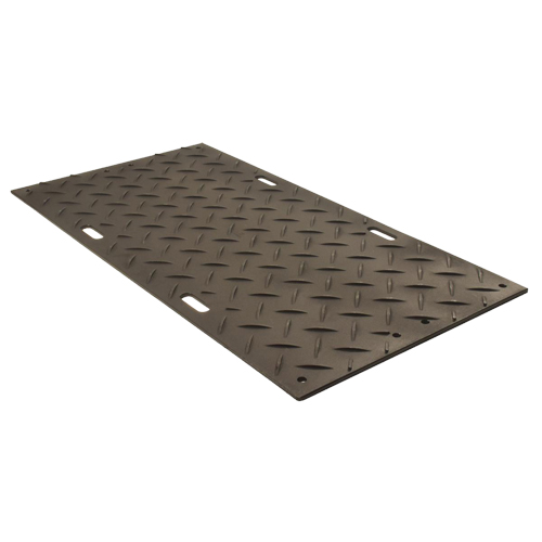 Medium-Duty Ground Protection, 4' x 8', High Density Polyethylene, Smooth/Textured, Black Waymarc Industries Inc