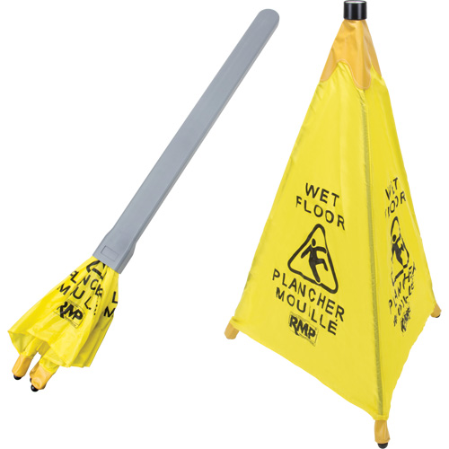"Wet Floor" Pop-Up Safety Cone, Bilingual with Pictogram Waymarc Industries Inc