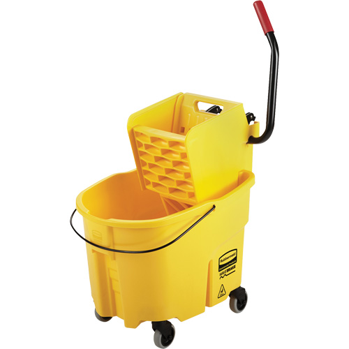 Ensemble de seau pour vadrouille et essoreuse WaveBrake, Pression lat&eacute;rale, 8,75 gal. US (35 pintes), Jaune Waymarc Industries Inc