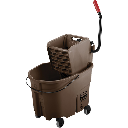 Ensemble de seau pour vadrouille et essoreuse WaveBrake, Pression lat&eacute;rale, 8,75 gal. US (35 pintes), Brun Waymarc Industries Inc