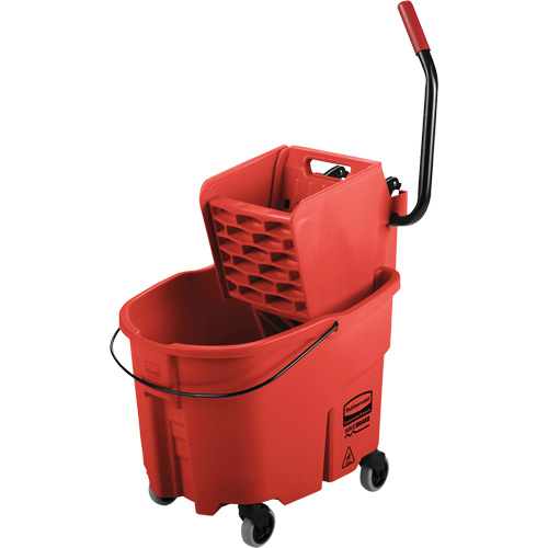 WaveBrake&reg; Mop Bucket & Wringer Combo Pack, Side Press, 8.75 US Gal.(35 Quart), Red Waymarc Industries Inc