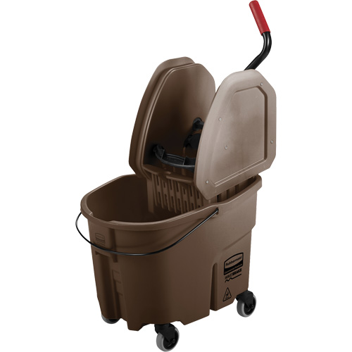 WaveBrake&reg; Mop Bucket & Wringer Combo Pack, Down Press, 8.75 US Gal.(35 Quart), Brown Waymarc Industries Inc