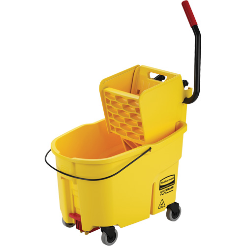 WaveBrake&reg; Mop Bucket & Wringer Combo Pack, Side Press, 11 US Gal. (44 Quart), Yellow Waymarc Industries Inc
