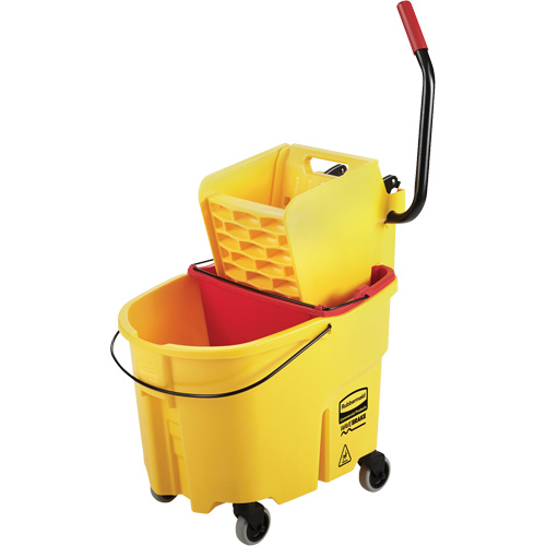 Ensemble de seau pour vadrouille et essoreuse WaveBrake, Pression lat&eacute;rale, 8,75 gal. US (35 pintes), Jaune Waymarc Industries Inc