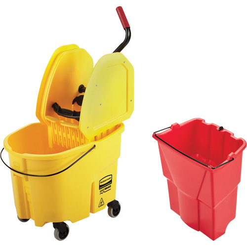 WaveBrake&reg; Mop Bucket & Wringer Combo Pack, Down Press, 8.75 US Gal.(35 Quart), Yellow Waymarc Industries Inc