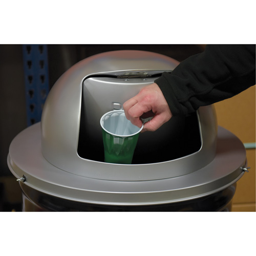 Drum Waste Disposal Top, Dome Lid, Metal, Fits Container Size: 23-1/2" Dia. Waymarc Industries Inc