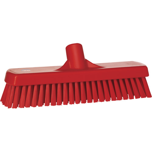 Deck & Wall Scrub Brush, Stiff Bristles, 12", Polyester, Red Waymarc Industries Inc