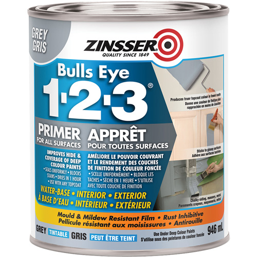 Appr&ecirc;t &agrave; base d'eau Bulls Eye 1-2-3, 946 ml, Canette, Gris Waymarc Industries Inc