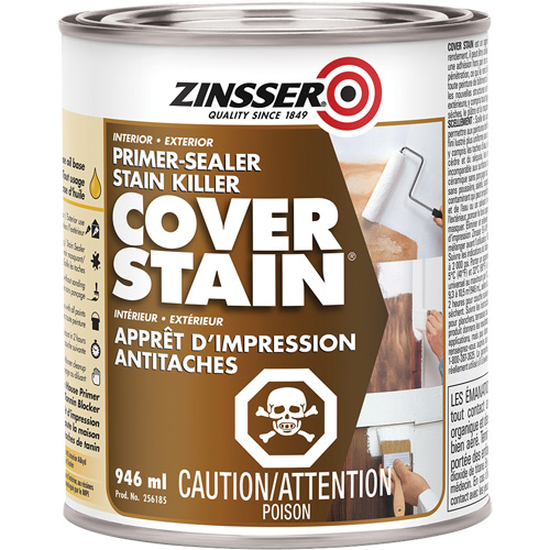 Scellant d'appr&ecirc;t &agrave; base d'huile Cover Stain, 946 ml, Canette, Blanc Waymarc Industries Inc