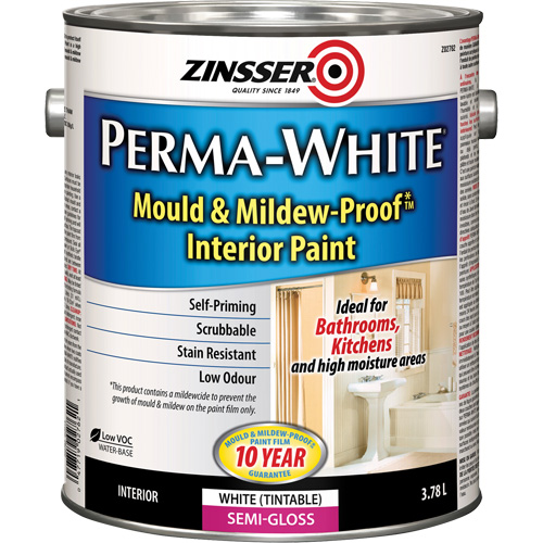 Peinture int&eacute;rieure Mold & Mildew-Proof Perma-White, 3,78 L, Gallon, Blanc Waymarc Industries Inc