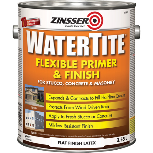 Couche primaire et de finition flexible et r&eacute;sistante aux intemp&eacute;ries Watertite, 3,55 L, Gallon, Blanc Waymarc Industries Inc