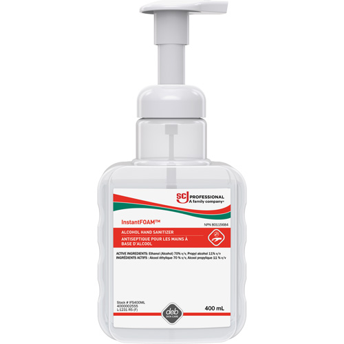 InstantFoam&reg; Hand Sanitizer, 400 ml, Pump Bottle, 70% Alcohol Waymarc Industries Inc