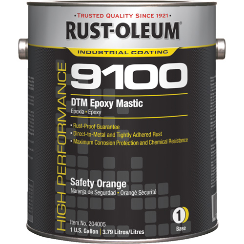9100 System DTM Epoxy Mastic Base, Safety Orange, Gallon Waymarc Industries Inc