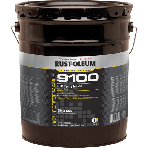 9100 System DTM Epoxy Mastic Base, Silver Grey, 5 gal., Pail Waymarc Industries Inc
