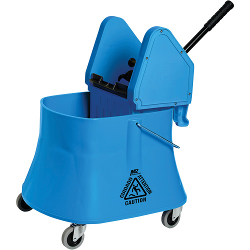 Champ Bucket & Wringer Combo, Down Press, 10 US Gal.(40 Quart), Blue Waymarc Industries Inc