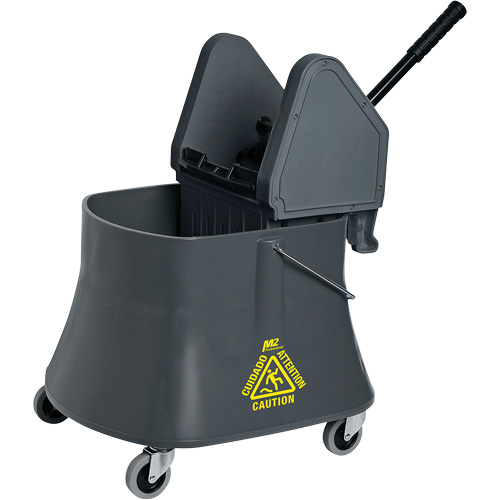 Champ Bucket & Wringer Combo, Down Press, 10 US Gal.(40 Quart), Grey Waymarc Industries Inc