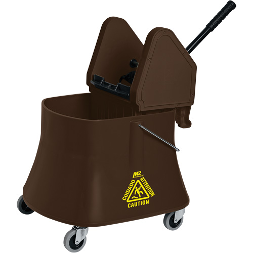 Champ Bucket & Wringer Combo, Down Press, 10 US Gal.(40 Quart), Brown Waymarc Industries Inc