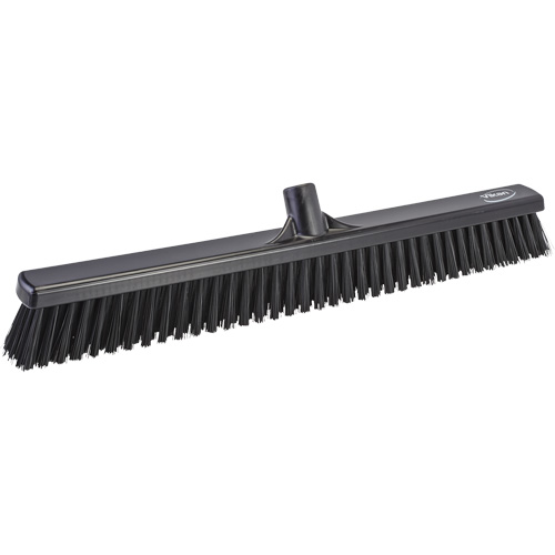Combo Bristle Push Broom Head, Coarse/Fine Bristles, 24", Polyester, Black Waymarc Industries Inc
