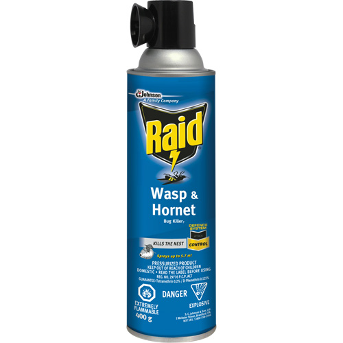 Insecticide contre les gu&ecirc;pes et les frelons Raid, 400 g, &agrave; base de solvant Waymarc Industries Inc