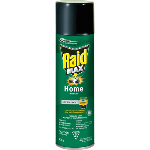 Raid&reg; Max&reg; Home Insect Killer Insecticide, 500 g, Aerosol Can, Solvent Base Waymarc Industries Inc
