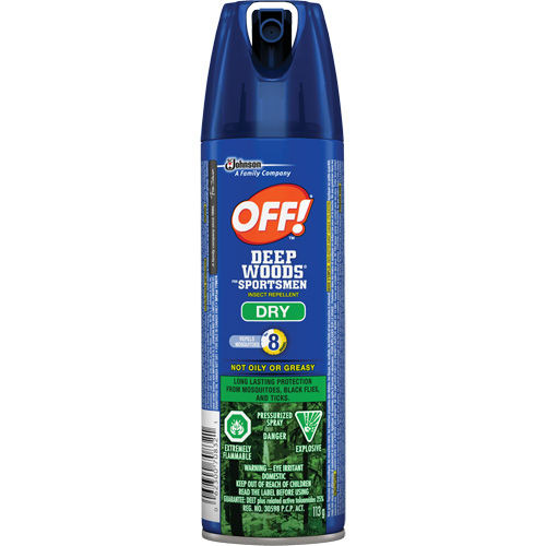 OFF! Deep Woods&reg; for Sportsmen Dry Insect Repellent, 30% DEET, Aerosol, 113 g Waymarc Industries Inc