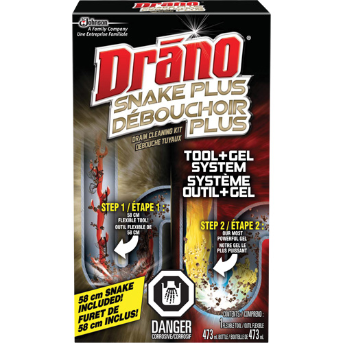 Trousse de furet et gel d&eacute;boucheur pour tuyaux de Drano Waymarc Industries Inc