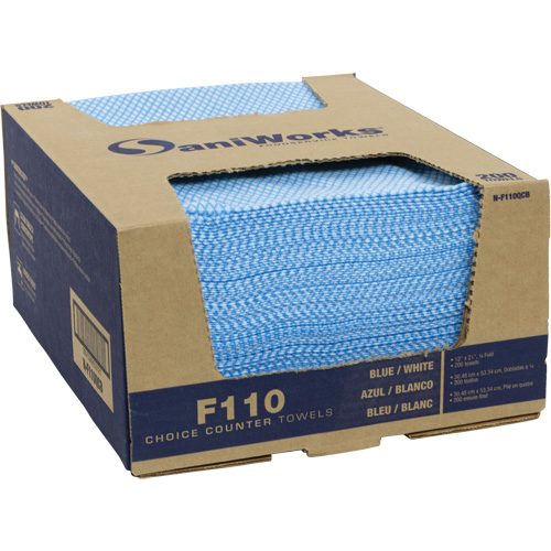 Chiffons de choix pour comptoir SaniWorks, Bleu/Blanc Waymarc Industries Inc
