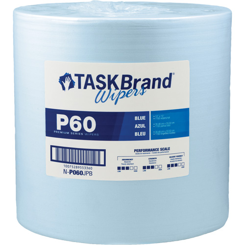 Chiffons de premi&egrave;re qualit&eacute; P60 TaskBrand, Tout usage, 13" lo x 12" la Waymarc Industries Inc